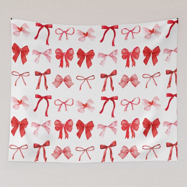 Item preview, Red Coquette Bows Valentines Day Vday red bow pattern designed and sold by SarahFinnDesign.