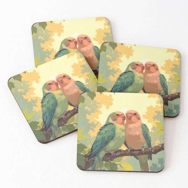 Item preview, Sunlit serenade lovebirds embrace designed and sold by MadeByHaresShop.