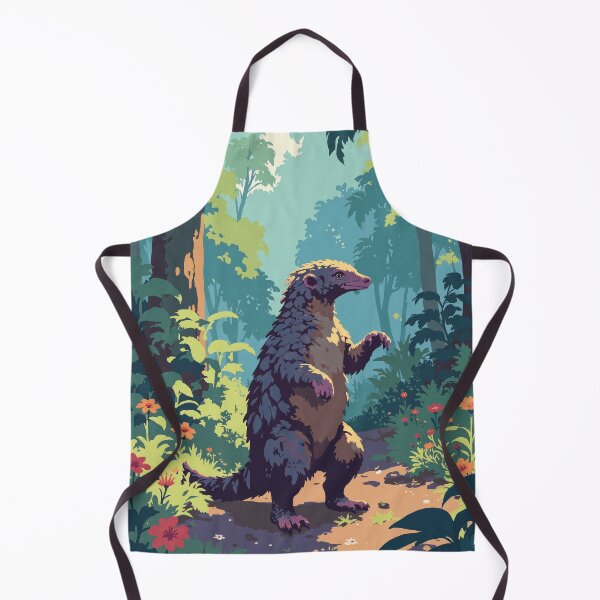 Item preview, Vibrant observer pangolin standoff amidst tropical bloom designed and sold by MadeByHaresShop.
