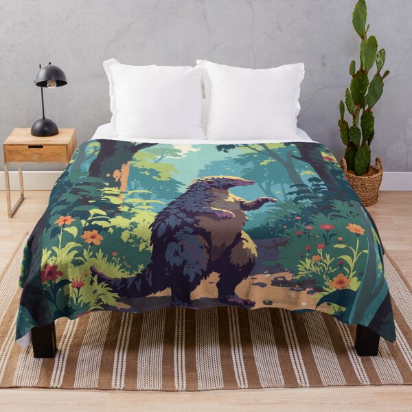 Item preview, Vibrant observer pangolin standoff amidst tropical bloom designed and sold by MadeByHaresShop.