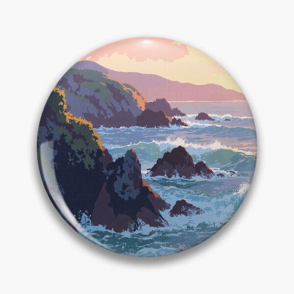 Item preview, S glow coastal cliffs in blossoms designed and sold by MadeByHaresShop.