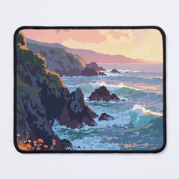 Item preview, S glow coastal cliffs in blossoms designed and sold by MadeByHaresShop.
