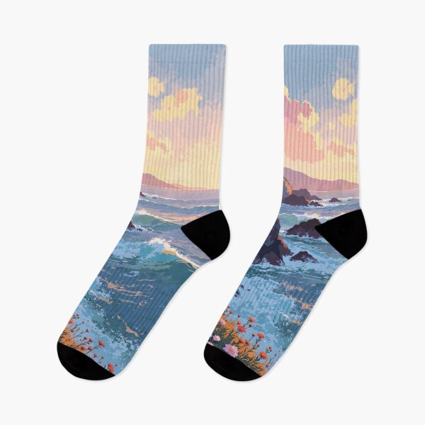 Item preview, S glow coastal cliffs in blossoms designed and sold by MadeByHaresShop.