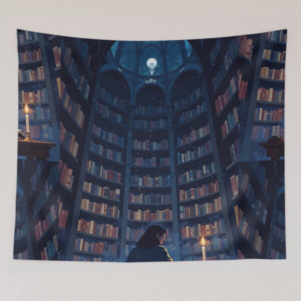 Item preview, Whispers of wisdom solitary nighttime reader amid ancient designed and sold by MadeByHaresShop.