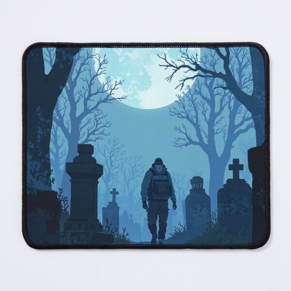 Item preview, Whispering shadows fogbound graveyard twilight designed and sold by MadeByHaresShop.