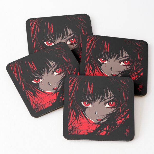 Item preview, haunting portrait of a mysterious beauty with an intense crimson gaze, captured in a gothic sty designed and sold by MOONE FLOWER.