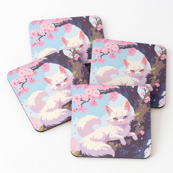 Item preview, Enchanted mischief kitsune under cherry blossoms designed and sold by ShroomForge.
