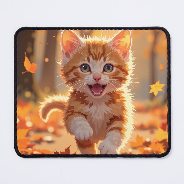 Item preview, Golden autumn playtime a sunlit kitten frolic designed and sold by ShroomForge.