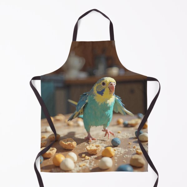 Item preview, Tiny turquoise troublemaker playful parrotlet on a toyfilled designed and sold by ShroomForge.