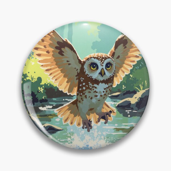 Item preview, Whimsy by the water a playful spotted owl designed and sold by ShroomForge.