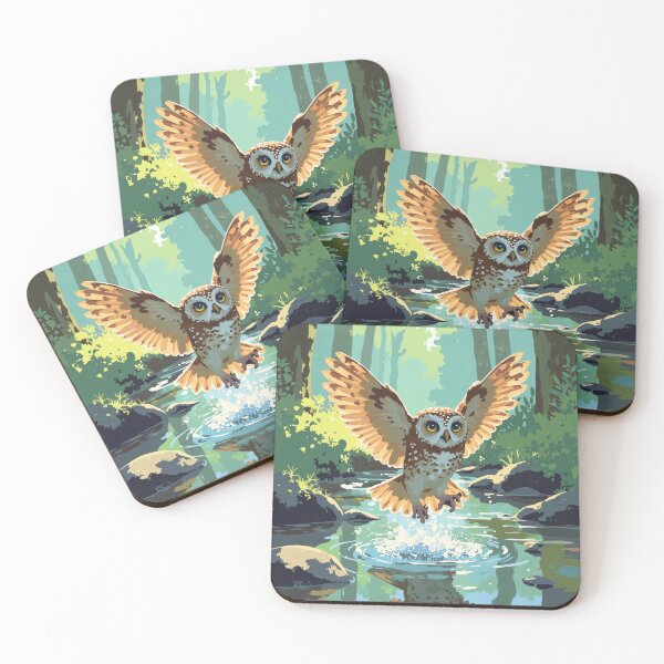 Item preview, Whimsy by the water a playful spotted owl designed and sold by ShroomForge.