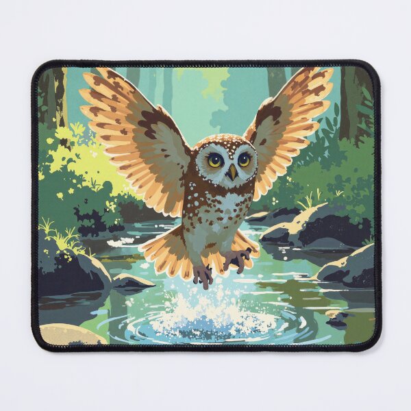 Item preview, Whimsy by the water a playful spotted owl designed and sold by ShroomForge.