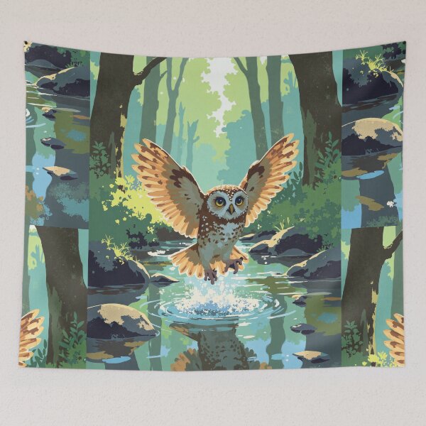 Item preview, Whimsy by the water a playful spotted owl designed and sold by ShroomForge.