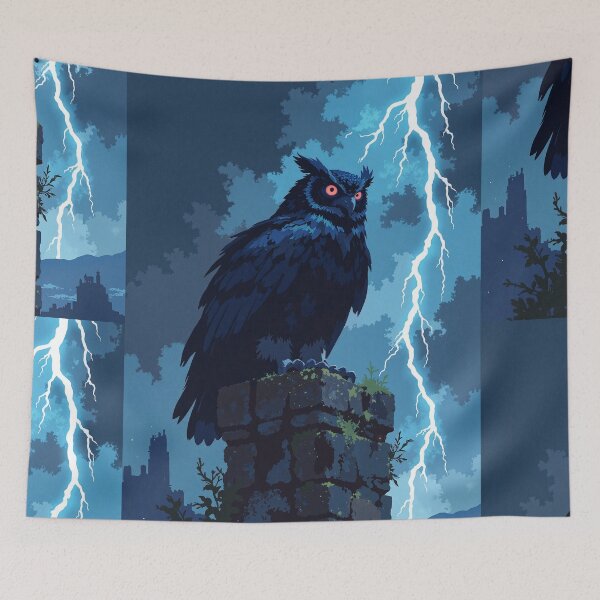 Item preview, Thunderguardian the owl above ruins designed and sold by ShroomForge.