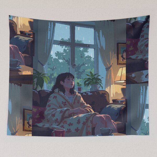 Item preview, Comforting solitude rainy afternoon reflections designed and sold by ShroomForge.