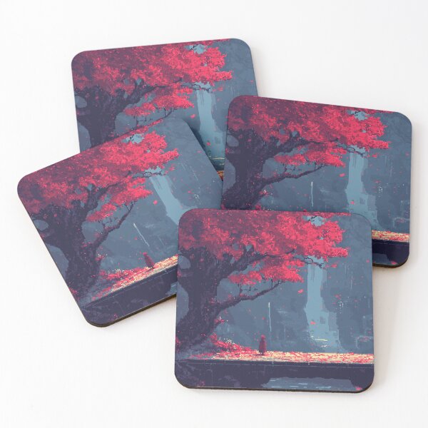 Item preview, Crimson Tree Over Quiet Bridge designed and sold by Raylow Designs.