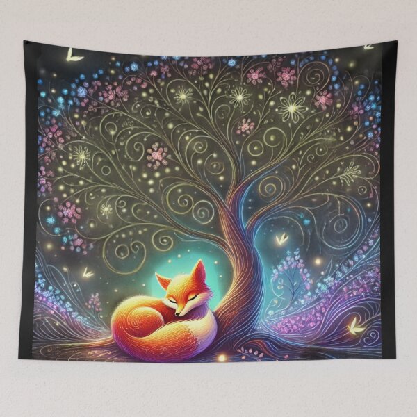 Item preview, Fox Under Enchanted Tree designed and sold by Desireehaz.
