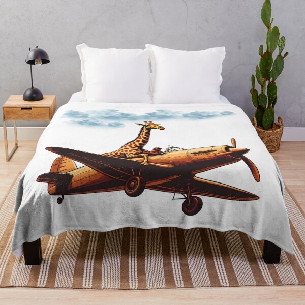 Item preview, Giraffe on a plane designed and sold by likeforcode.