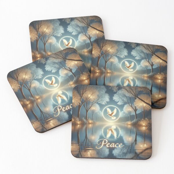 Item preview, Peaceful Dove over a Glowing Lake designed and sold by Desireehaz.