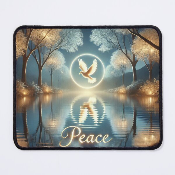 Item preview, Peaceful Dove over a Glowing Lake designed and sold by Desireehaz.