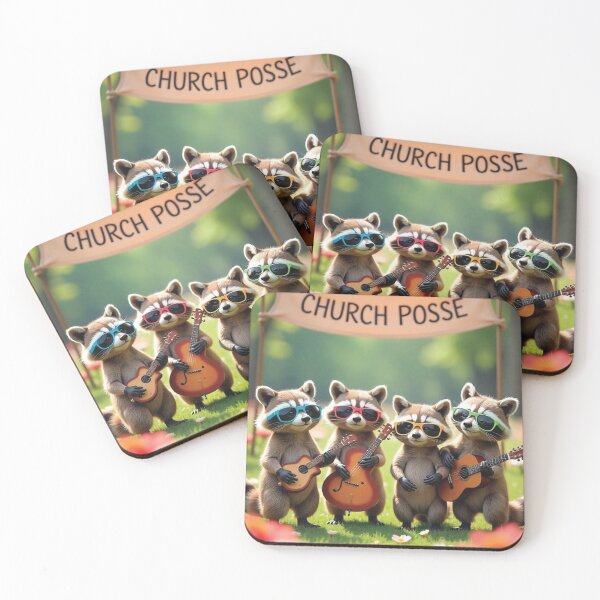 Item preview, Church Worship Team band raccoon guitars music praise Christian designed and sold by tshirtart2024.