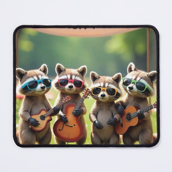 Item preview, Church Worship Team band raccoon guitars music praise Christian designed and sold by tshirtart2024.