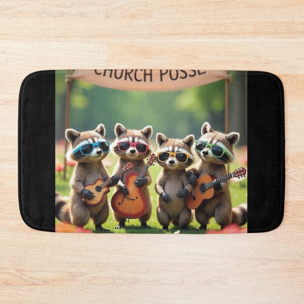 Item preview, Church Worship Team band raccoon guitars music praise Christian designed and sold by tshirtart2024.