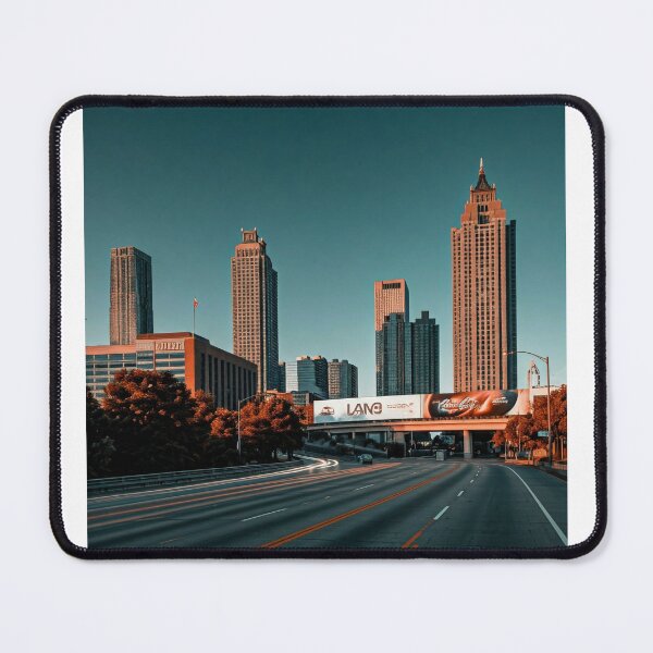 Item preview, Atlanta Georgia Coca-Cola City Skyline Night Photography Urban Wall Art Poster designed and sold by Camwal.