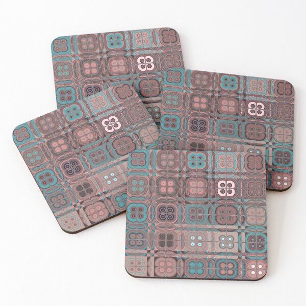 Item preview, Muted Patchwork by Jenny Meehan Pink Turquoise designed and sold by Jenny Meehan Art Prints and Patterns .
