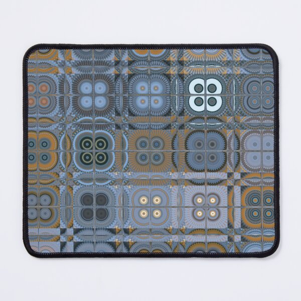 Item preview, Muted Patchwork by Jenny Meehan Blue Brown designed and sold by Jenny Meehan Art Prints and Patterns .