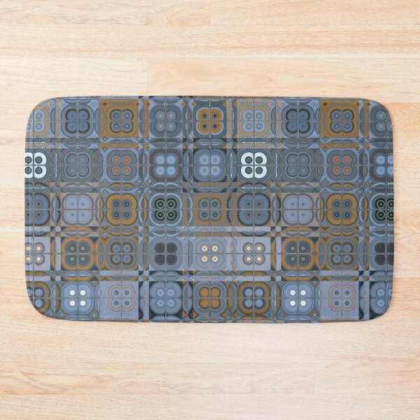 Item preview, Muted Patchwork by Jenny Meehan Blue Brown designed and sold by Jenny Meehan Art Prints and Patterns .