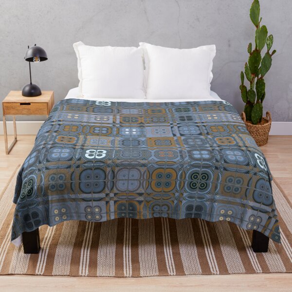 Item preview, Muted Patchwork by Jenny Meehan Blue Brown designed and sold by Jenny Meehan Art Prints and Patterns .