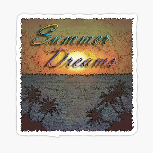 Summer Dreams Retro Surf Design Sticker