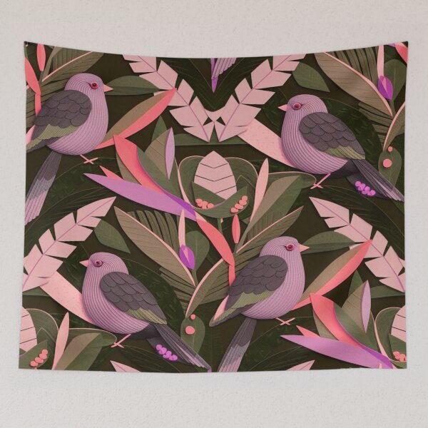 Item preview, Birds and tropical flowers designed and sold by Wildlife and marine life.