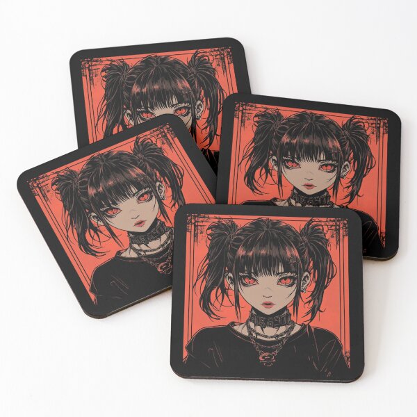 Item preview, A haunting portrait of a mysterious beauty with an intense crimson gaze, captured in a gothic style designed and sold by MOONE FLOWER.