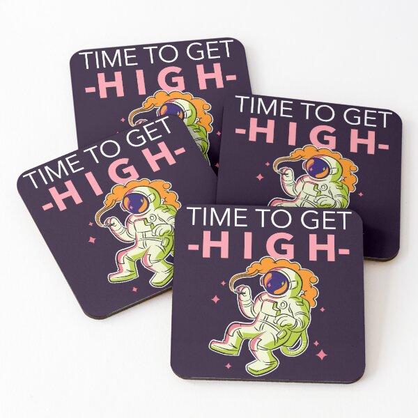 Item preview, Time to Get High - Funny Astronaut Smoking Joint Design designed and sold by CottonHeads.