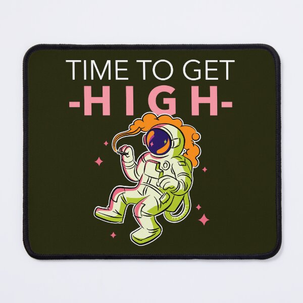 Item preview, Time to Get High - Funny Astronaut Smoking Joint Design designed and sold by CottonHeads.
