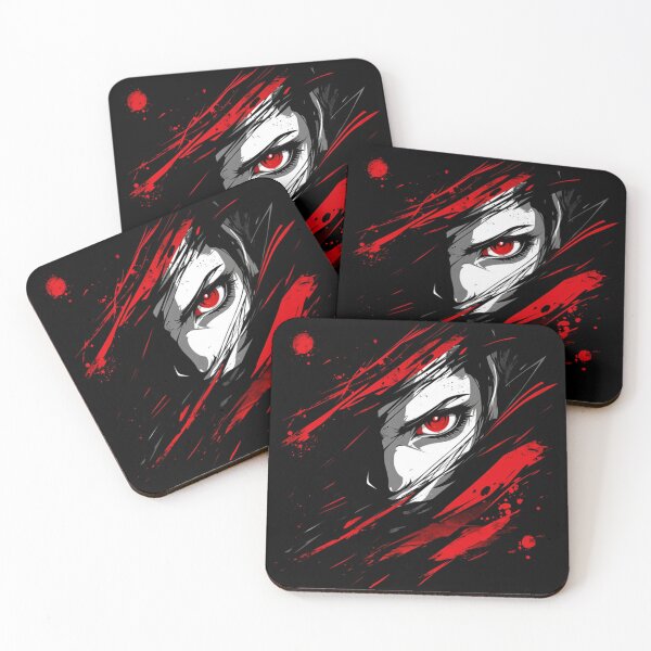 Item preview, A haunting portrait of a mysterious beauty with an intense crimson gaze, captured in a gothic style designed and sold by MOONE FLOWER.