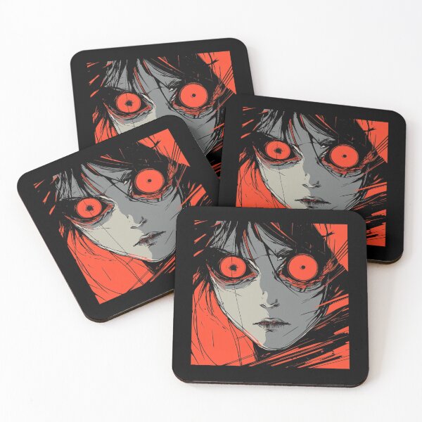 Item preview, A haunting portrait of a mysterious beauty with an intense crimson gaze, captured in a gothic style designed and sold by MOONE FLOWER.