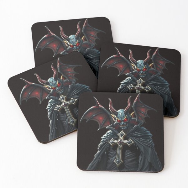 Item preview, A villain with wings and a devil's head with a big cross on his chest, fantasy, sci-fi designed and sold by timedesignkardi.