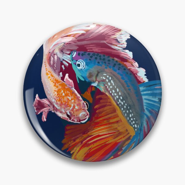 Item preview, Couple of Colorful Fish Embracing - Vibrant and Romantic Fish Illustration designed and sold by Pandositive.