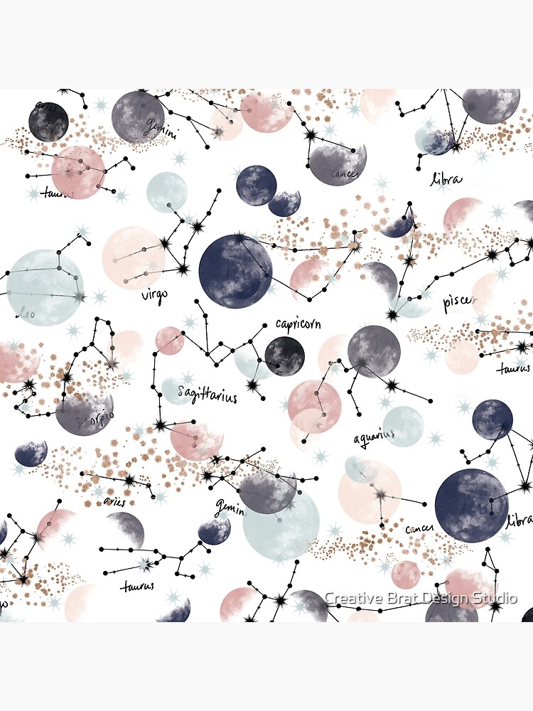 Astrology Constellation Pattern Watercolor Witchy Zodiac Sign