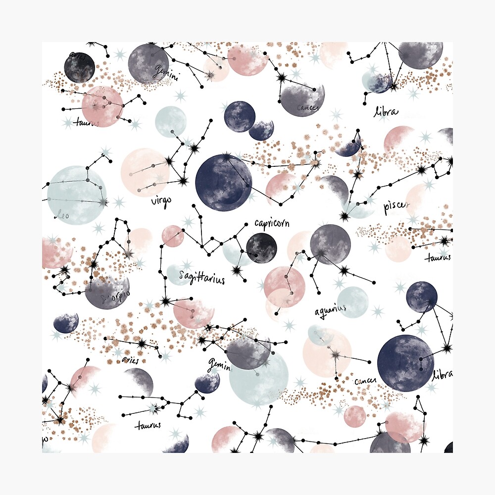 Astrology Constellation Pattern Watercolor Witchy Zodiac Sign Horoscope Astrology Constellation Pattern Watercolor Witchy Zodiac Sign Horoscope