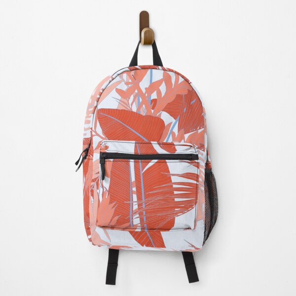Item preview, Line tropical pattern with blue orange tropical palms leaves. designed and sold by MatyKotiv.