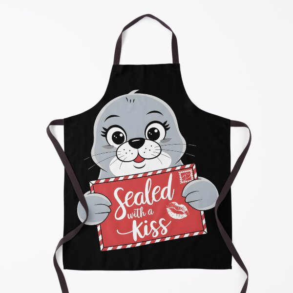 Item preview, Sealed with a kiss, Adorable Seal Holding Love Letter with a Kiss, valentine gift    designed and sold by IceBathDESIGNS.