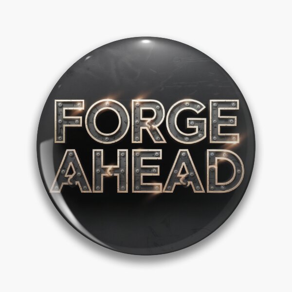Item preview, FORGE AHEAD Text in Metallic Industrial Font with Glowing Edges designed and sold by Creative88Art.
