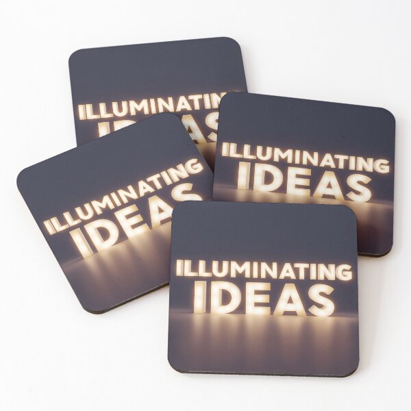 Item preview, Illuminating Ideas Text in Bold Glowing Letters on Dark Background designed and sold by Creative88Art.