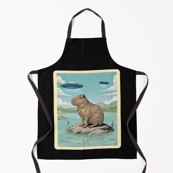 Item preview, Cute Funny Capybara with UFOs Aesthetic  designed and sold by Mr-Right-On.