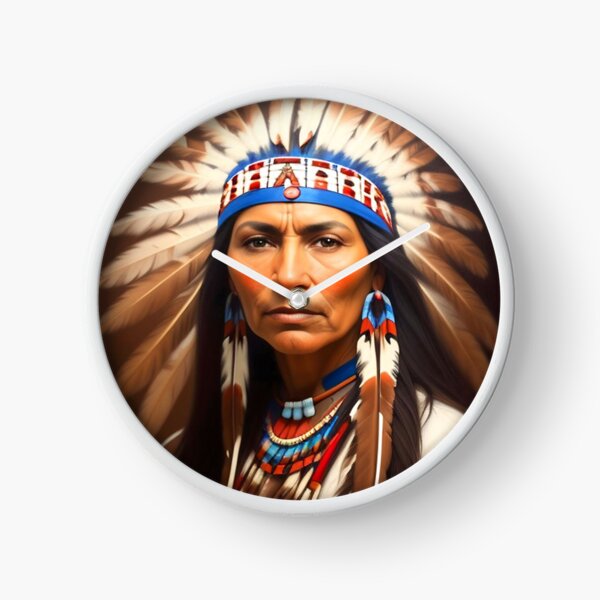 Native American Indian - Saginaw Clock