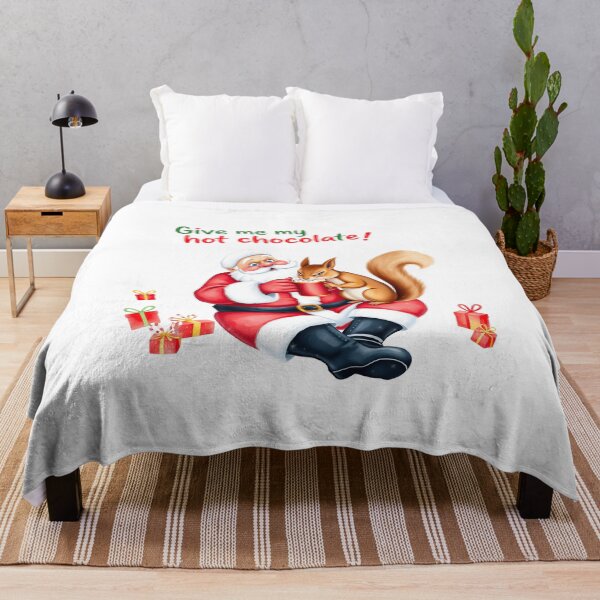 Item preview, Give Me My Hot Chocolate! Santa Claus and the Thieving Squirrel in a Funny Christmas Scene - Christmas - Red and Green - For T-shirt, Hoodie, Mug and More designed and sold by MUGpro.
